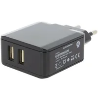 Power supply switched-mode mains,plug 5Vdc 3A 15W Plug Eu  Posb05310A-2Usb