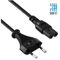 Riff strāvas kabelis no Eu kontaktdakšas uz C7 kontaktdakšu 1M  Rf-Eu/C7-1M-Black 4752219008457