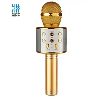 Riff Ws-858 Karaoke Mikrofons ar Skaļruni Aux un Micro Sd Gold  Rf-Ws-858-Gold 4752219008082