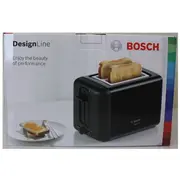 Sale Out.  Bosch Designline Toaster Tat3P423 Power 970 W Number of slots 2 Housing material Stainless steel Black Damaged Packaging And Item Body Tat3P423So 2000001411216