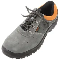 Shoes Size 45 grey-black leather with metal toecap 7246E  Be7246E/45 7246E/45