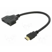 Splitter Hdmi socket x2,HDMI plug Full Hd 1080P 0.3M black  Savak-77 Ak-77