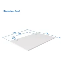 Laminated particle board Table top Up Up, white 1200X750X25Mm  W-57021Pt 695674516556