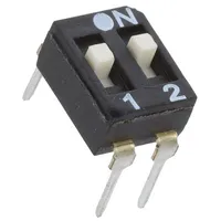 Switch Dip-Switch Poles number 2 Off-On 0.025A/24Vdc Pos  Eam102Ez