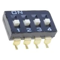 Switch Dip-Switch Poles number 4 On-Off 0.025A/24Vdc Pos 2  A6S-4104-H