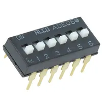 Switch Dip-Switch Poles number 6 On-Off 0.1A/24Vdc Pos 2  1825360-4