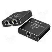 Switch Ethernet Rj45 socket x4,USB C black 100M  Qoltec-52294 52294