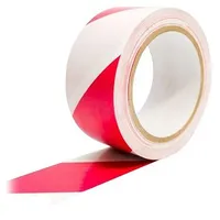 Tape warning white-red L 33M W 50Mm self-adhesive Thk 0.15Mm  Coba-Tp130302 Tp130302