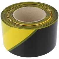 Tape warning yellow-black L 200M W 80Mm Thk 0.06Mm  Med.39/6 39/6