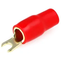 Terminal fork M4 20Mm2 gold-plated insulated red  Kon20/50-Rd 30.4420-02