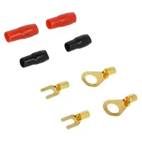 Terminal terminal set insulated black,red on cable,crimped  Terminal-Set-10Ga