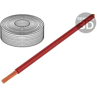 Wire Lify 1X0.1Mm2 stranded Cu Pvc red 300V -1580C Class 6  Lify-0.10Mm2-Rt 15102