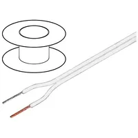 Wire loudspeaker cable 2X0.75Mm2 stranded Ofc white Pvc  Tas-C100Wh-0.75 C100 2X0.75 White