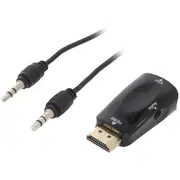 Adapter D-Sub 15Pin Hd socket,HDMI plug,Jack 3.5Mm socket  A-Hdmi-Vga-02