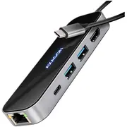 Axagon Hmc-6Gln 2X Usb-A 5Gbps, 1X Usb-C 4K/60Hz Hdmi, Rj-45, Usb 3.2 Gen 1 hub, Pd 100W, 20Cm cable 
