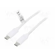 Cable Usb 3.2 Gen 2 C plug,both sides 0.5M white 10Gbps  Cu0130