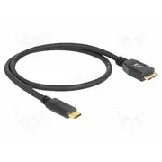 Cable Usb B micro plug,USB C plug 0.5M black 22Awg,30Awg  Delock-83676 83676