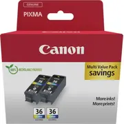 Canon Cli-36 Ink Cartridge Twin Pack  1511B025 8714574679471