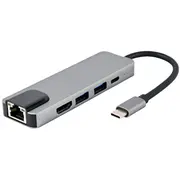 Dokstacija Gembird Usb Type-C 5-In-1 Grey  A-Cm-Combo5-04