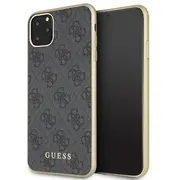 Guess Guhcn65G4Gg 4G Cover Silikona Aizsargapvalks Priekš Apple iPhone 11 Pro Max Pelēks  3700740461839