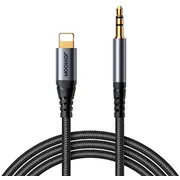 Joyroom stereo audio cable Aux 3.5 mm mini jack - Lightning for iPhone iPad 1.2 m black Sy-A06  6956116773762