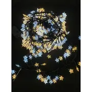 Led Ziemassvētku āra -Zem nojumes un iekštelpu virtene ar zvaigznēm / cluster auksti balta  silti Maināmi 300 diodi 8 režīmi 6,5M Ip44 savienojamā 220V 50Hz L-181-1 CwWw 2000002004813