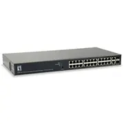 Levelone Turing 26-Port Web Smart Gigabit Poe Switch, 24 Outputs, 2 x Sfp/Rj45 Combo, 185W, 802.3At/Af  Gep-2651 4015867198957 Wlononwcrsj28