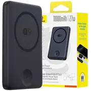 Lipo Powerbank 10000Mah 27W bezvadu Qi  iWatch, ar magnētu Magsafe melns Enerfill Fr11 Baseus P1008210G123-00 6932172692667
