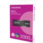 External Ssd Adata Sc610 2Tb Usb 3.2 Write speed 500 Mbytes/Sec Read 550 Sc610-2000G-Cbk/Rd  4711085945068