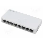 Switch Ethernet Dc socket,RJ45 socket x8 Fast white  Qoltec-52248 52248