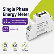 Vienfāzes elektrības skaitītājs Probase  Modbus Rtu protokols rādījumu attālinātai nolasīšanai 1F-1Din-Lcd 3100001251955