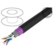 Wire S/Ftp Cat 7 4X2X23Awg Cu wire Pe black 1000M Cpr Eca  Dk-1741-Vh-10-Od