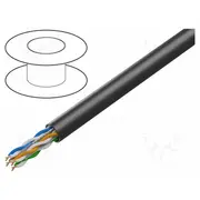 Wire U/Utp 4X2X23Awg Cca wire Pvc black 305M Øcable 5.6Mm  Lcu6-10Cc-0305.Bk Lcu6-10Cc-0305-Bk