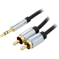 3.5Mm Male to 2X Rca Audio Cable 1.5M Vention Bcfbg Black  6922794734357 056456