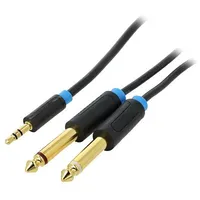 3.5Mm Trs Male to 2X 6.35Mm Audio Cable 1.5M Vention Bacbg Black  6922794728585 056430