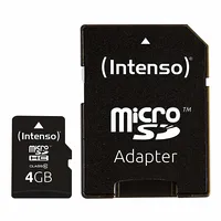 Memory Micro Sdhc 4Gb C10/W/Adapter 3413450 Intenso  4034303018178