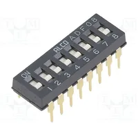 Switch Dip-Switch Poles number 8 On-Off -0.025A/24Vdc Pos 2  1-1825002-3