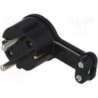 Connector Ac supply male plug 2PPe 250Vac 16A black Pin 3  Wt-16Up/Bk Wt-16Up Cz