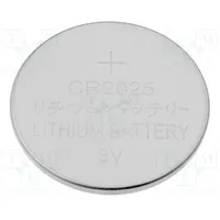 Battery lithium 3V Cr2025,Coin non-rechargeable Ø20X2.5Mm  Bat-Cr2025/Gmb Cr2025/