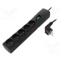 Plug socket strip protective Sockets 5 250Vac 10A black 175J  Ever-Classic-1.5M T/Lz09-Cla015/0000