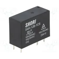 Relay electromagnetic Spdt Ucoil 12Vdc Icontacts max 10A  S4H-12V-1C S4H-12B-1C-F