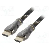 Cable Hdmi 2.1 plug,both sides textile 2M black 28Awg  Ccbp-Hdmi8K-2M