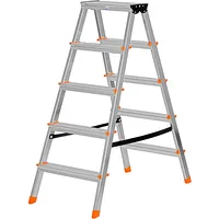 Krause Dopplo double-sided step ladder silver  120410 4009199120410 Nrekredra0007