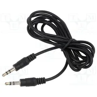 Cable Jack 3.5Mm plug,both sides 1.5M black Pvc  Cv201-1.5