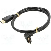 Cable Hdcp 2.2,Hdmi 2.0 Hdmi plug,HDMI plug 90 Pvc 1M black  Goobay-61294 61294