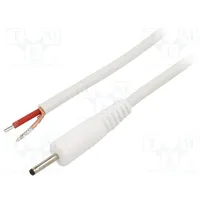 Cable 1X1Mm2 wires,DC 2,35/0,7 plug straight white 0.5M  P07-Tt-C100-050Wh