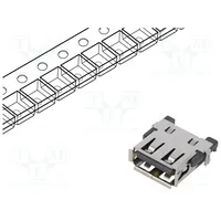 Socket Usb A Smt Pin 4 horizontal middle board mount 2.0  Usb1055-Gf-L-A