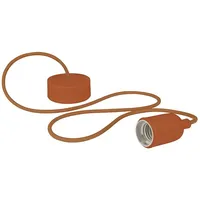 Design Pendant Lampholder With Fabric Cord - Brown  Lamph01Br 5410329635008
