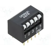Switch Dip-Switch Poles number 5 On-Off 0.025A/24Vdc Pos 2  A6Fr-5101