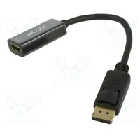 Adapter Displayport plug,HDMI socket 0.15M black  Art-Al-Oem-84 Kabada Dp/Hd Al-Oem-84
